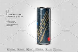 Glossy Aluminum Can Mockup 250ml Aluminum Can Mockup Canning