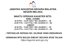 Alhamdulillah, selesai taklimat waqaf melalui potongan gaji bertempat di level 7u, bangunan tabung haji, johor bahru. Jadual Jabatan Akauntan Negara Malaysia Negeri Melaka Facebook