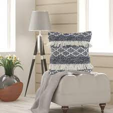 Get the best deals on old navy fringe fleece scarf and save up to 70% off at poshmark now! Navy And Ivory Textured With Fringe Throw Pillow On Sale Overstock 30538984