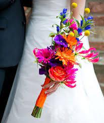 Bouquet {stylish & hip weddings/shiramisu/the green vase}; Top Trending Wedding Themes For 2014 2015 Knot For Life Wedding Flowers Wedding Bouquets Bright Wedding