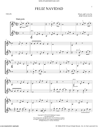 Feliciano Feliz Navidad Sheet Music For Two Violins Duets Violin Duets Sheet Music Violin Music Christmas Flute Music