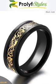Black And Gold Ring Shop Stainless Steel Inlay Men S Ring Online From Prolyfstyles Com Gold Chains For Men Black Gold Jewelry Mens Stainless Steel Rings