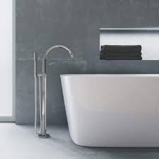 Engineered to bring comfort and convenience to your bathroom, the plus floor standing tub filler features grohe silkmove® for smooth, precise handle motion and the durable grohe starlight® coating for easy care and lasting beauty. Single Handle Freestanding Tub Faucet With 1 75 Gpm Hand Shower
