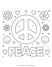 Arthearty brings you a collection of coloring pages of peace signs in varying styles and designs. Peace Coloring Page Free Printable Pdf From Primarygames