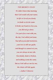 Our Family Chain The Broken Chain Poem Broken Chain Poems