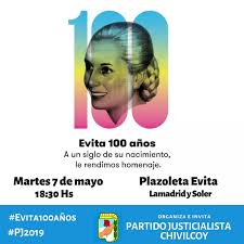 Vote for 7 de mayo at '.the pop charts.'! 7 De Mayo Pj Chivilcoy Acto Homenaje Por El Nacimiento De Eva Peron La Noticia Urbana