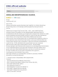 Berbagi ke twitter berbagi ke facebook bagikan ke pinterest. Amalan Memperindah Suara Kwa Official Website