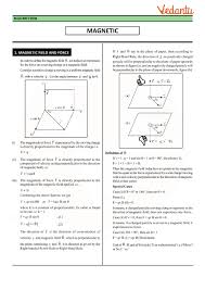 Class 12 Physics Revision Notes For Chapter 5 Magnetism