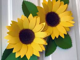 Download Sunflower Paper Flower 3d Paper Sunflower Svg Dxf Etsy Paper Sunflowers Paper Flowers Sunflower Paper Flowers