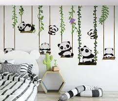 Simply watch our step by step video below and read through our simple tips for making painting easy, from preparation to the finishing touches! Kids Panda Bears With Swing Wallpaper Green Leaf Wall Mural Etsy In 2021 Nursery Wall Decor Girl Bedroom Wall Paint Nursery Wall Murals