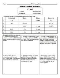 Click the buttons to print each worksheet and answer key. Distance Learning Simple Interest Worksheet By Sunshine Math Tpt
