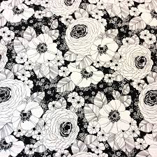 Black And White Floral Cotton Fabric Floral Mod Black White Floral Flower Garden Cotton Drapery Home Decor Fabric Lhd117 Fabric Decor Home Decor Fabric Floral Drapery Fabric