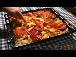 Procedimento per il pollo al forno con peperoni e patate : Peperoni E Patate Al Forno Youtube