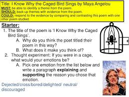 Ppt Title I Know Why The Caged Bird Sings By Maya Angelou Powerpoint Presentation Id 2048844