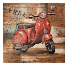 Bring fabulous design to your home with the wide assortment of incredibly beautiful wall art at bed bath & beyond, featuring rustic wall decor, wall art sets, picture frames, large wall art, and more.from amazing modern styles to abstract statements, you'll be able to find a charming addition to complement your. 3d Metal Wall Art Vespa Gc10010 Hand Crafted Hand Painted
