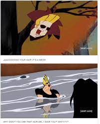 Jack You Forgot Your Hairgel Johnny Bravo Johnny Bravo Samurai Jack And Johnny Bravo Samurai Jack