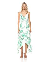 Joa Women S Sleeveless Palm Maxi Wrap Dress With Open Back Xs Maxi Wrap Dress Dresses Wrap Dress