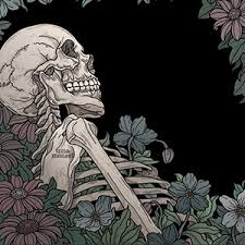 Illustration about ink black and white illustration of a skeleton hand holding a rose flower. There S Nothing