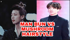 Pink hair and two blocks haircut. Bts Jungkook S Mushroom Cut Vs Man Bun Which Hairstyle Do You Like More Iwmbuzz