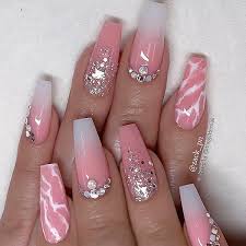 So coffin nails are long af and they're shaped like, ya know, coffins. Coffin Peach And White Ombre Nails Novocom Top