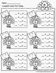First Grade Centers And More Thanksgiving Week Thanksgiving Math Worksheets Fact Family Worksheet 1st Grade Math