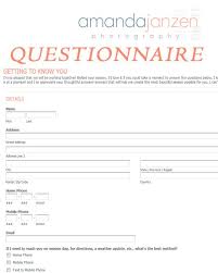 Client Questionnaire Getting To Know You Client Questionnaire Photography Questionnaire Photographers Questionnaire