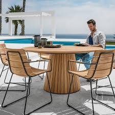 L:150cm x b:90cm x h:73cm max. Gloster Whirl Esstisch Teak O 150 Cm