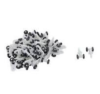 Plastic Curtain Track Rail Carrier Rollers 14mm Dia Wheel Black White 50  Pcs | eBay
