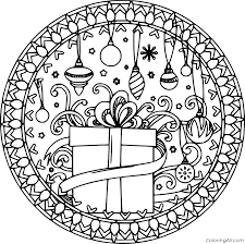 ⭐ free printable christmas mandala coloring book. Christmas Present And Decorations Mandala Coloring Page Coloringall
