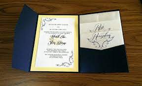Pin By Breaking Down The Box On My Work Navy Blue Wedding Invitations Yellow Wedding Invitations Blue Wedding Invitations