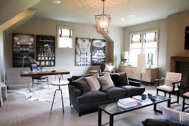Mastering a living and dining room combination can be tricky but we have inspiration to help you make the most of your open floor plan without in this chic, modern living room with an open view to a dining area, we see the use of a black and white accents to create visual interest without making the. Family Room And Office Combo Transitional Living Room Living Room Office Combo Living Room Office Living Dining Room