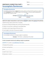 Quickly access your most used files and your custom generated. Sentence Correcting Incomplete And Run Ons Worksheet Education Com