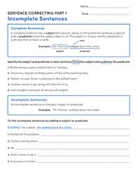 Quickly access your most used files and your custom generated. Sentence Correcting Incomplete And Run Ons Worksheet Education Com