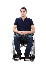 She said, people don't know how to communicate with someone in a wheelchair. Confident Man Sitting With Hands Clasped In Wheelchair Stock Photo C Andreypopov 5487404 Stockfresh