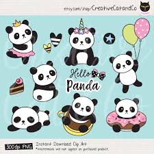 Panda Clipart Panda Clip Art Cute Panda Clipart Panda Unicorn Clipart Baby Panda Digital Sticker Panda Kid Graphic Illustration Clipart Set In 2020 Clip Art Panda Illustration Panda