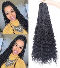 Hair weaves and braid hair styles. Leeven Bohemian Messy Box Braids With Curls End Black Ombre Brown Synthetic Crochet Hair Boho Braided Hair Extensions For Woman Aliexpress