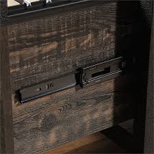 Sauder Steel River 2 Drawer Mobile File Cabinet In Carbon Oak Black 423974