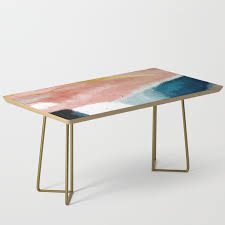 Buy acrylic coffee tables and get the best deals at the lowest prices on ebay! Exhale A Pretty Minimal Acrylic Piece In Pinks Blues And Gold Coffee Table By Blushingbrushstudio Society6