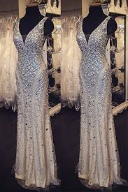 Elegant Sheath V Neck Floor Length Satin Prom Dress With Rhinestones Elegant Prom Dresses Satin Prom Dress Evening Dresses Prom