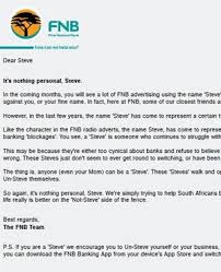 Fnb S Steve Ad Under Fire Steve Ads Lettering
