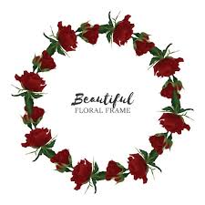 Beautiful Floral Wreath With Red Rose Flower Circle Frame Wreath Round Circle Png And Vector With Transparent Background For Free Download In 2020 Red Rose Flower Flower Circle Red Roses Background