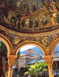 Monastery Of Megisti Lavra Holy Mount Athos Macedonia Greece Griechenland Fresco Kirchen