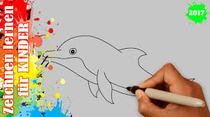 Delphin Zeichnen 3 Fur Anfanger Kinder In 60s Youtube