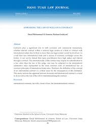 The malaysian courts follow the common law principle that the termination of an agreement or contract does not by itself put an end to any the content generally applies equally to enforcement in malaysia of both domestic and foreign awards. Pdf Appraising The Law Of Wills In A Contract