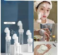 Mousse Foaming Bottle With Brush, Pump Press Silicone Face Brush Cleanser, Facial Foam Bottle Brush, Foaming Brush Bottle, 6.76oz