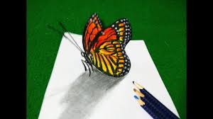The moment they hatch from their cocoons, they become a living representation of an abstract painting with all their patterns and colors. 3d Drawing Of Butterfly On Paper Step By Step 3d Drawing Tutorial How To Draw 3d Butterfly