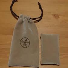 Hermes Jewelry Drawstring Bag Watch Pouch Gray Mint Condition Ebay