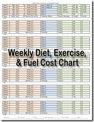 weekly calorie exercise fuel chart fire up today