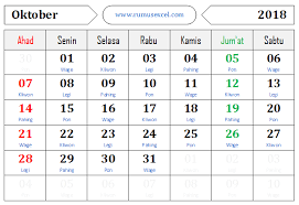 Penanggalan jawa memiliki 5 nama hari sebagai berikut (berurutan) : Unduh Kalender Bulanan Format Excel Pasaran Jawa