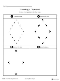Drawing A Diamond Shape Shapes Worksheets Shape Worksheets For Preschool Shape Tracing Worksheets